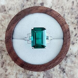 5.9 Carat Emerald 925 Sterling Silver Ring